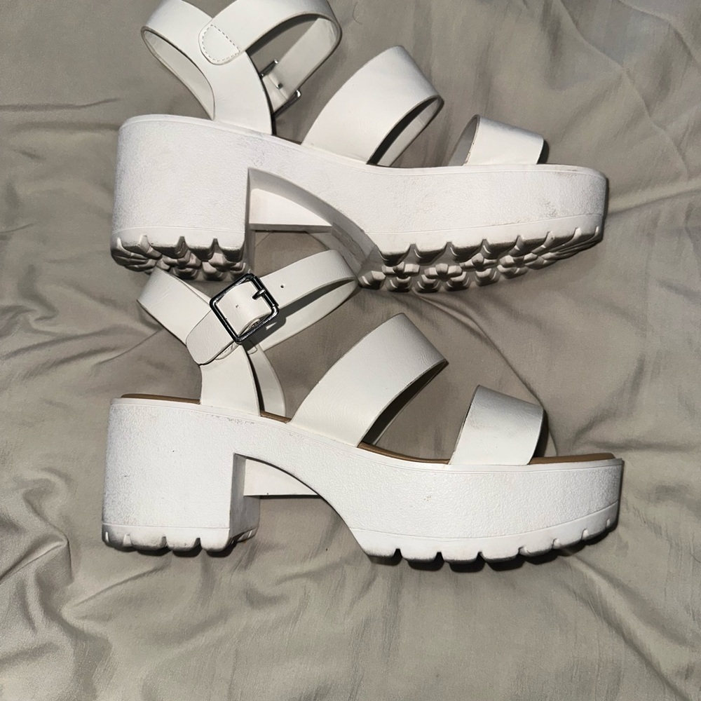 Soda White Chunky Platform Sandals